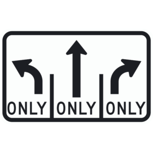 Lane Use Control, L-T-R (R3-8b)