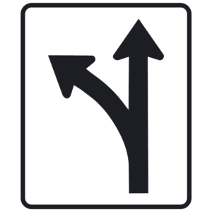 Lane Use Control, LT (R3-6L)