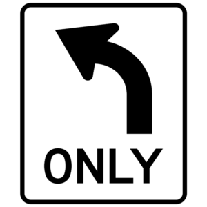 Left Turn Only (R3-5L)