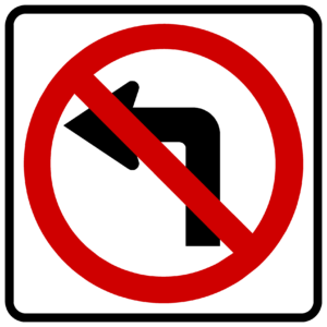 No Left Turn Symbol (R3-2)