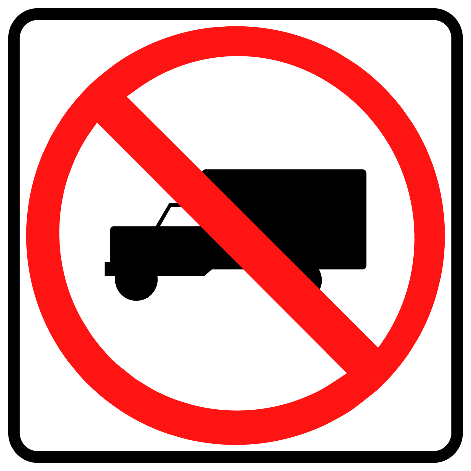 No Trucks Symbol (r5-2) - Akron Safety Lite - Traffic And Construction 