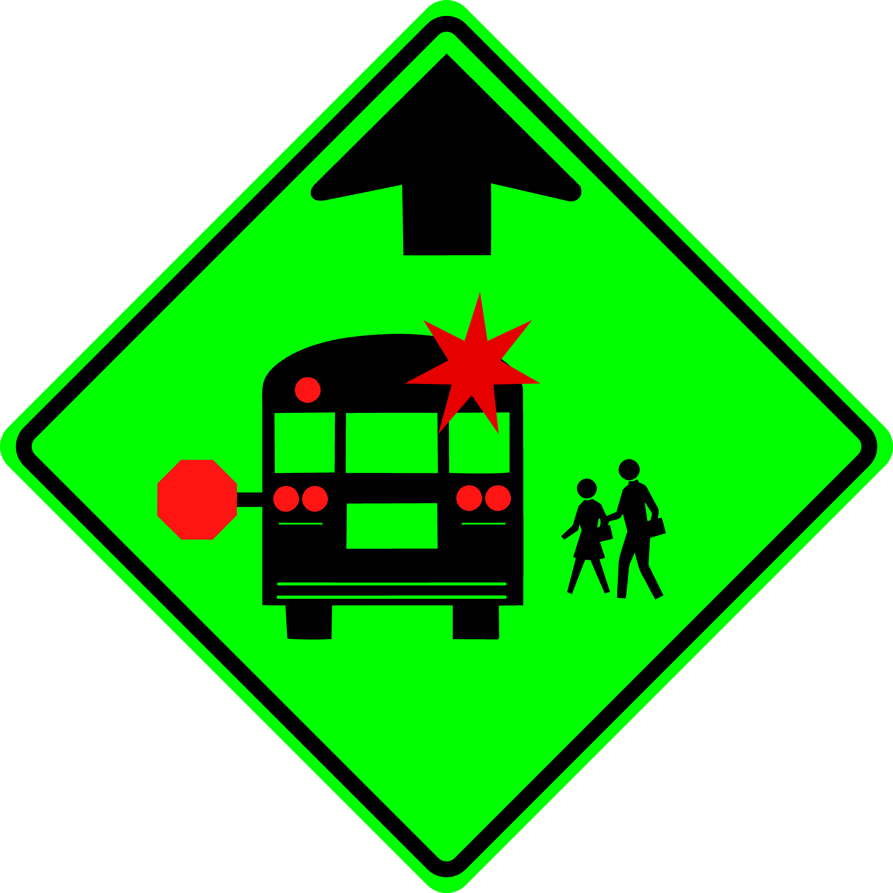 School Bus Stop Ahead (S3-1)