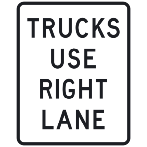 Trucks Use Right Lane (R4-5)