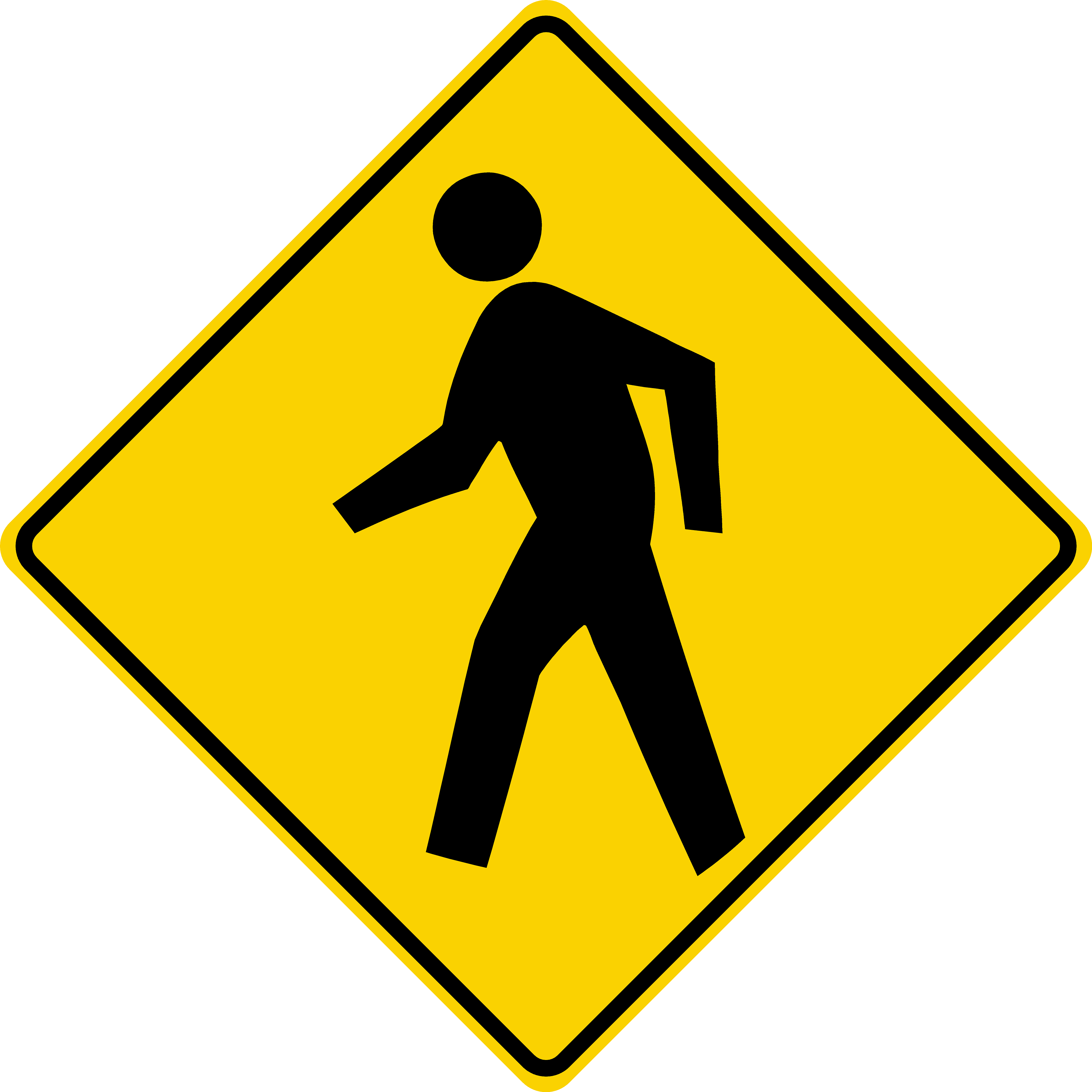 Pedestrian Crossing Symbol (W11-2)