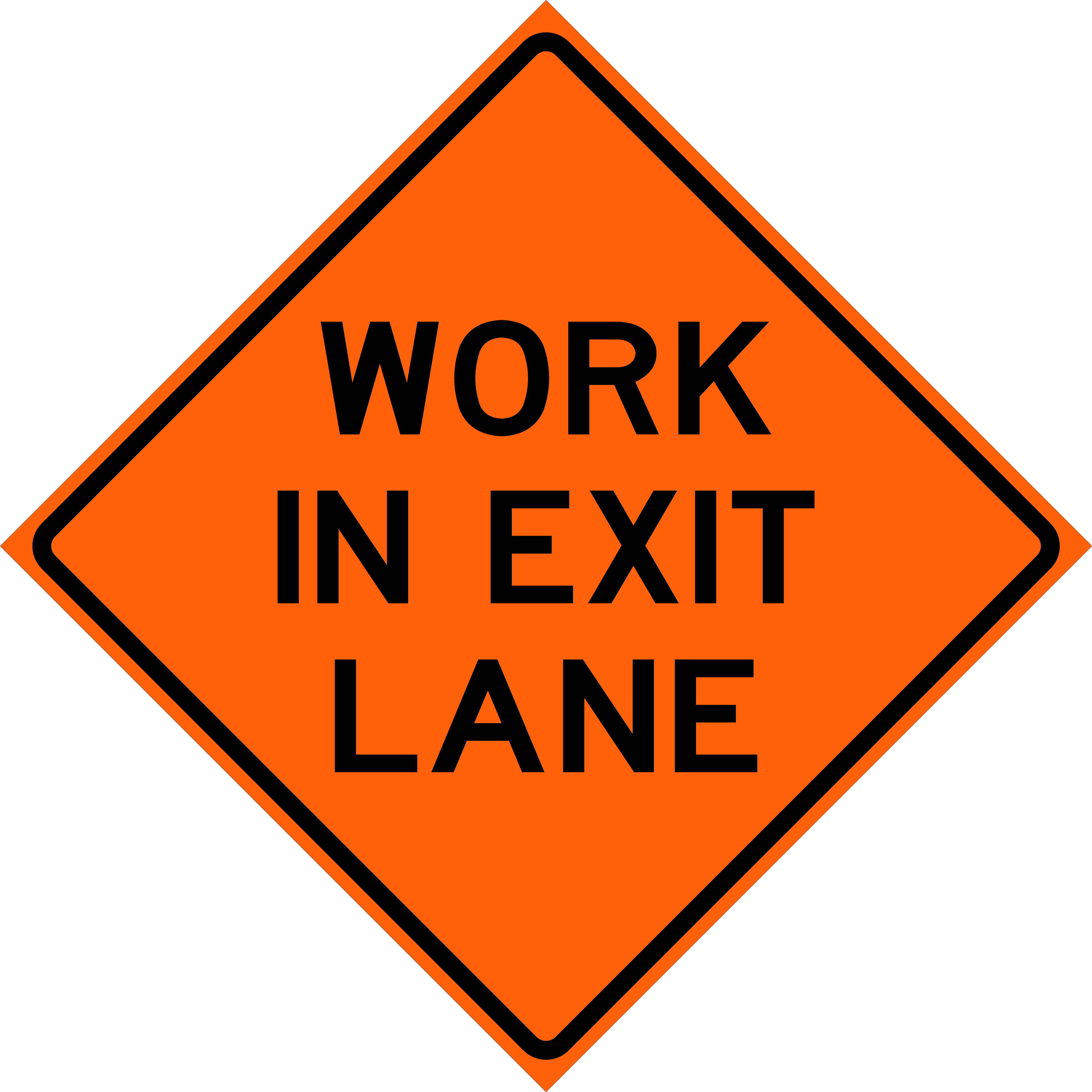 Work in Exit Lane (W20-H8)