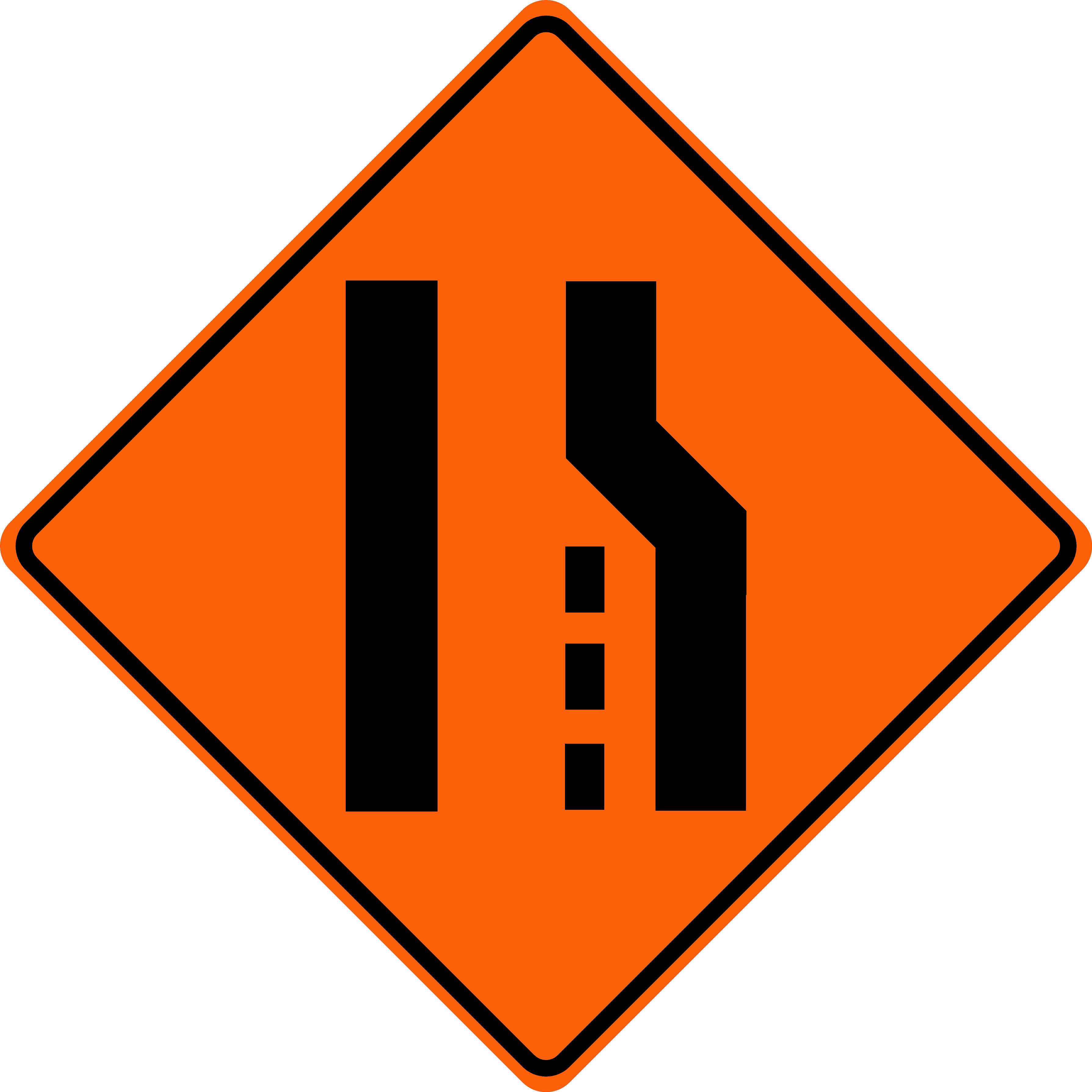 Lane Reduction Symbol (W4-2R)
