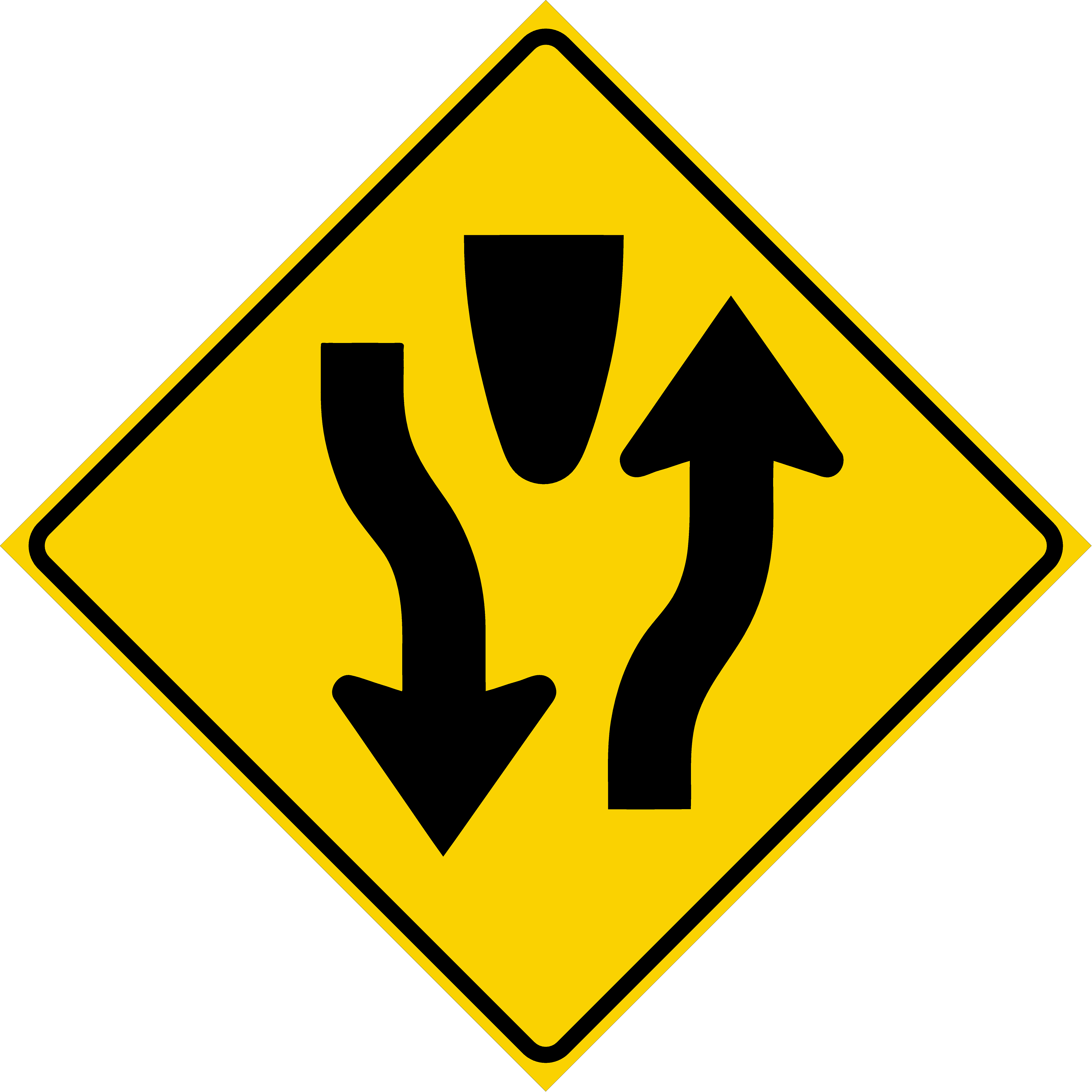 Divided Highway Sign (W6-1)
