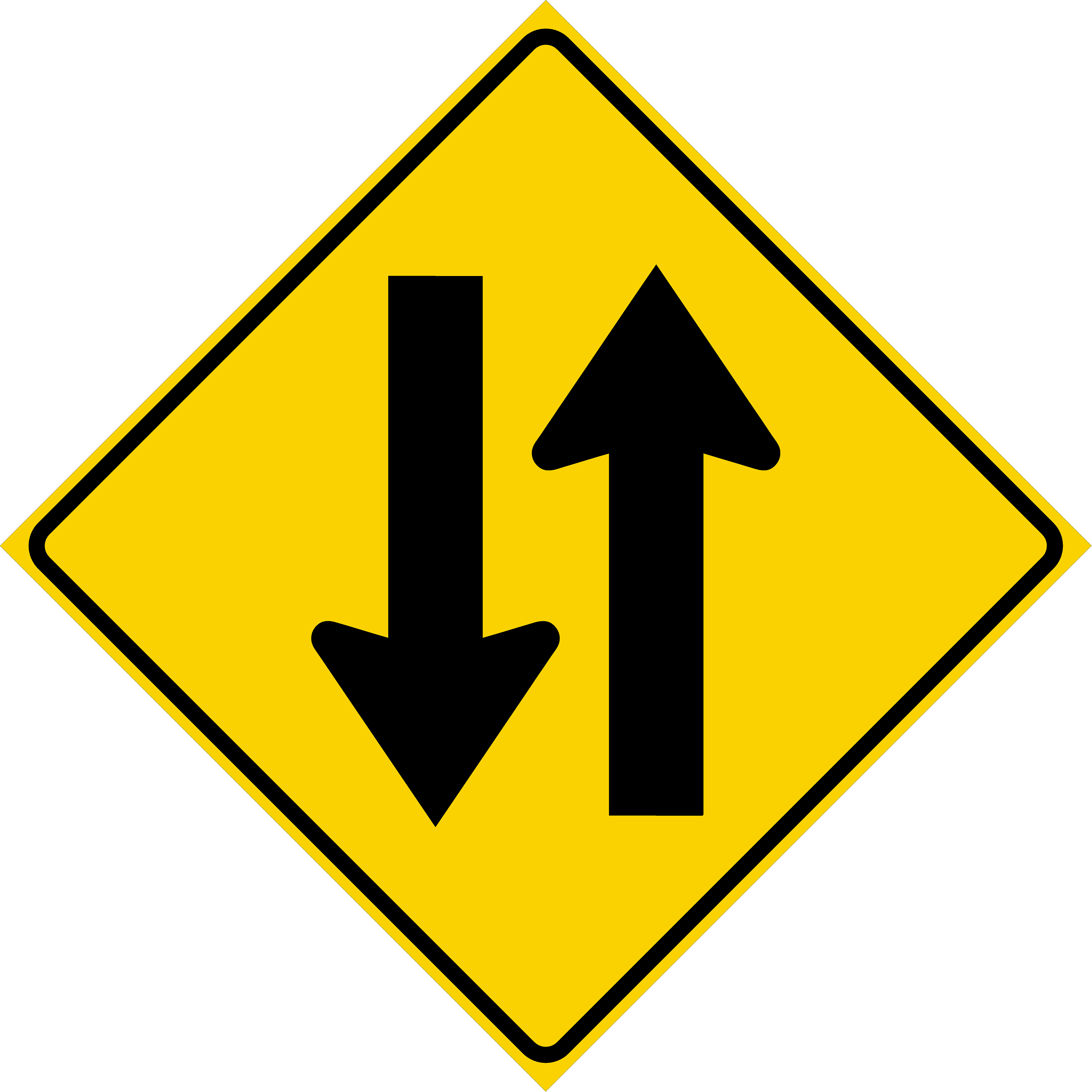 Two Way Traffic Symbol (W6-3)
