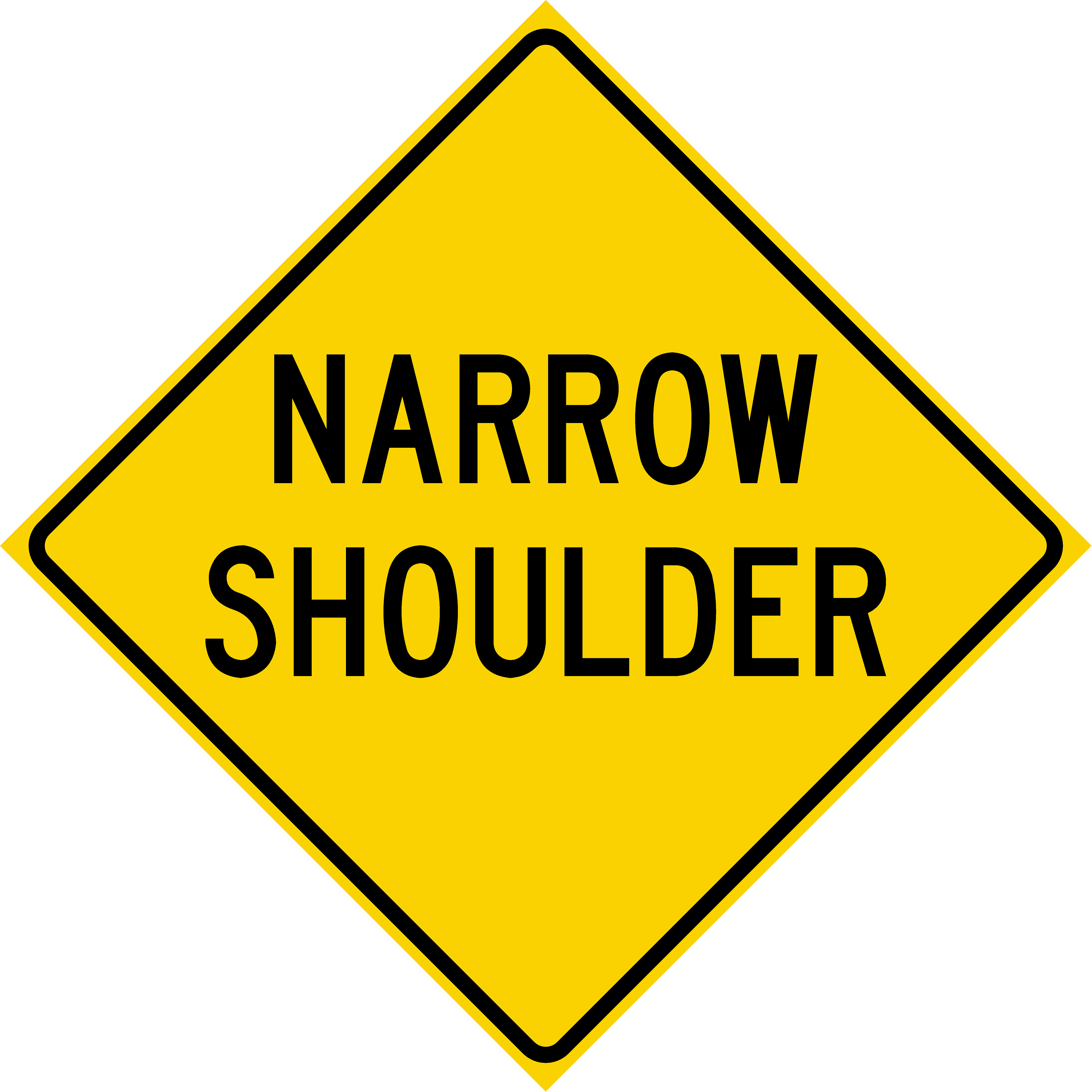 Narrow Shoulder (W8-H23a)