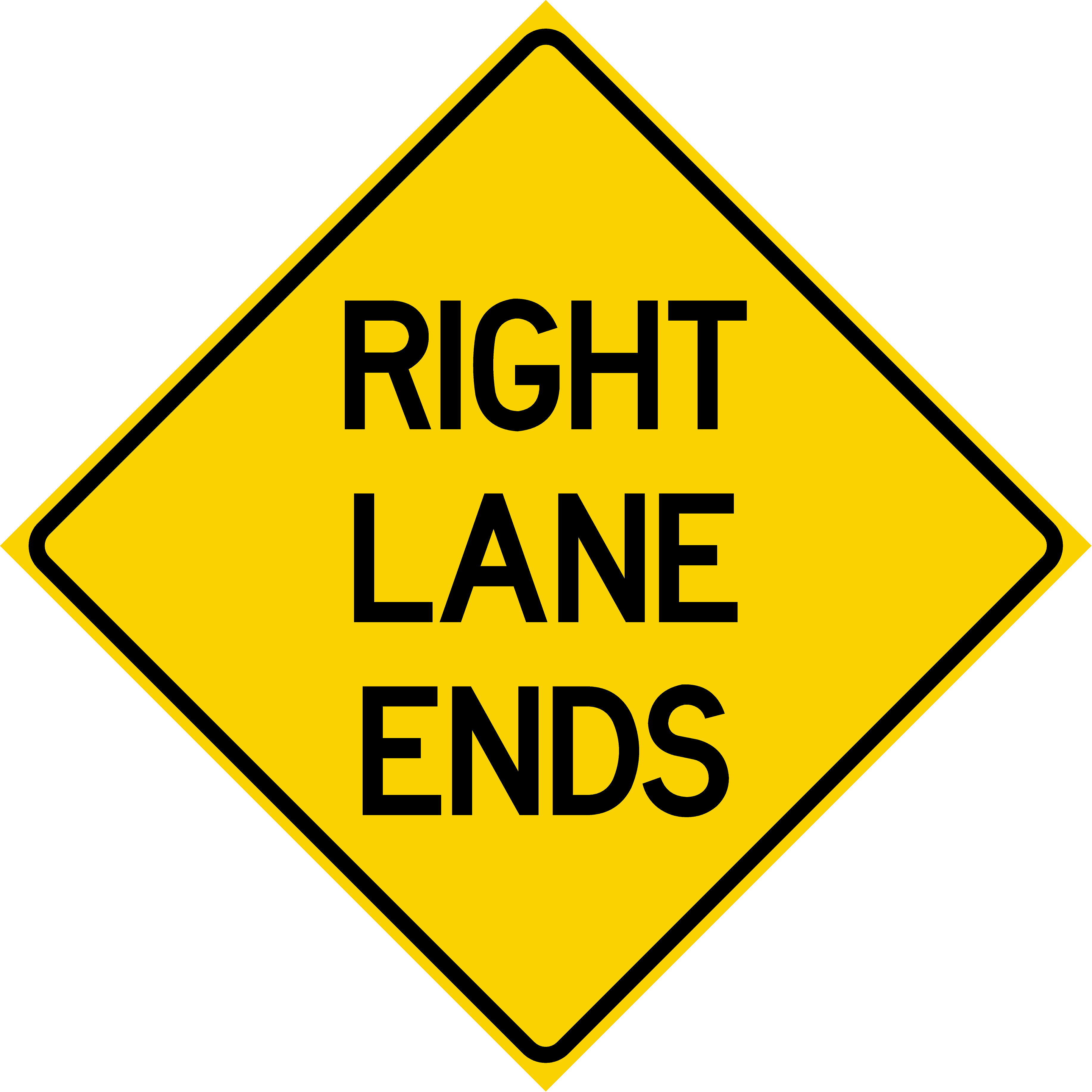 Right Lane Ends (W9-1R)