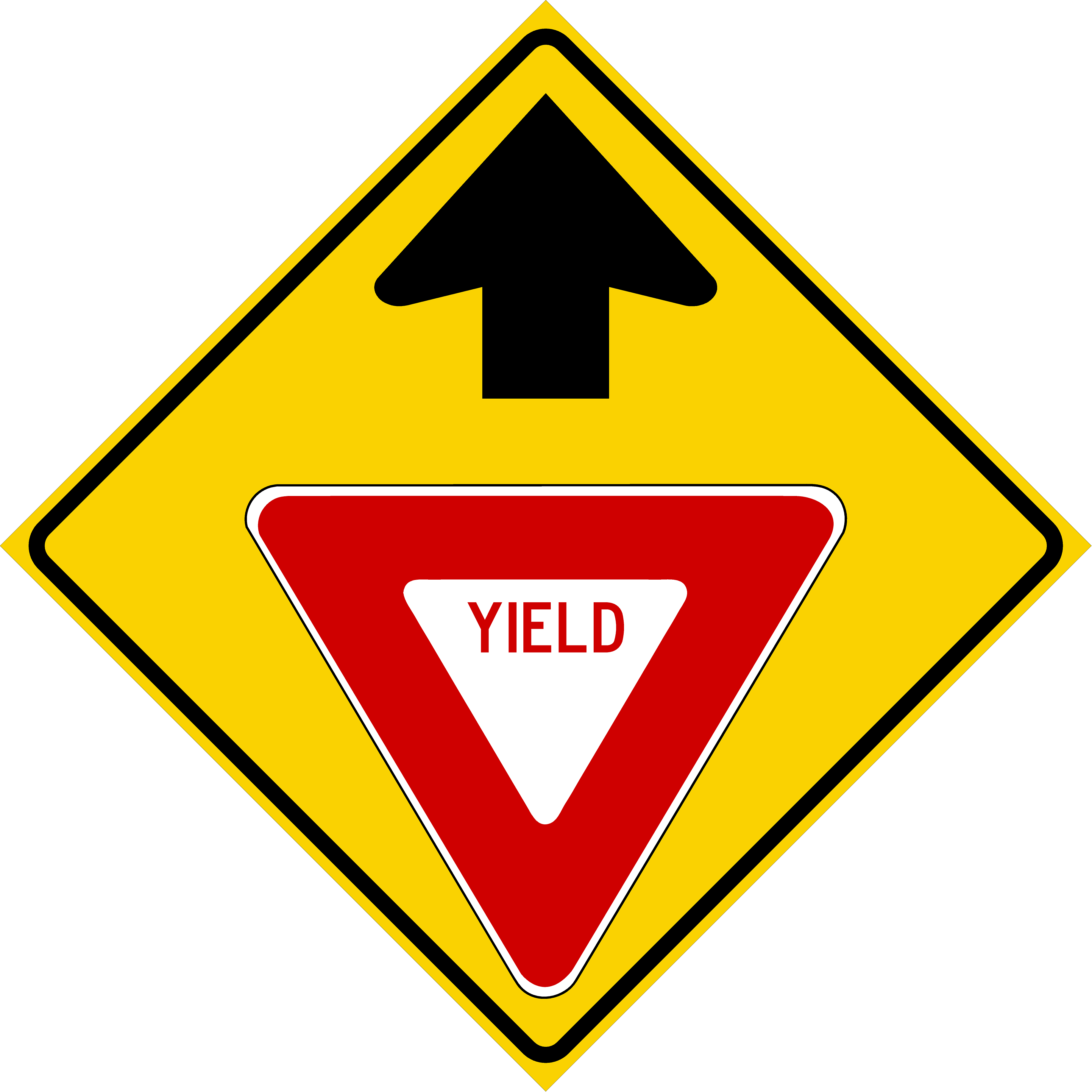 Cross Road Symbol Sign - W2-1, SKU: X-W2-1